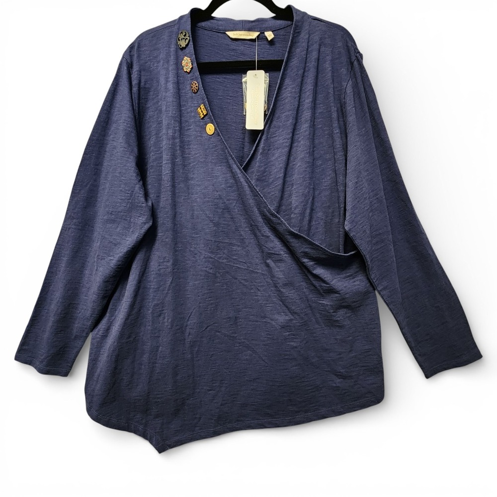 Soft Surroundings Art to Wear Faux Wrap Surplice Tunic Top Womens 2X‎ (22W) NEW